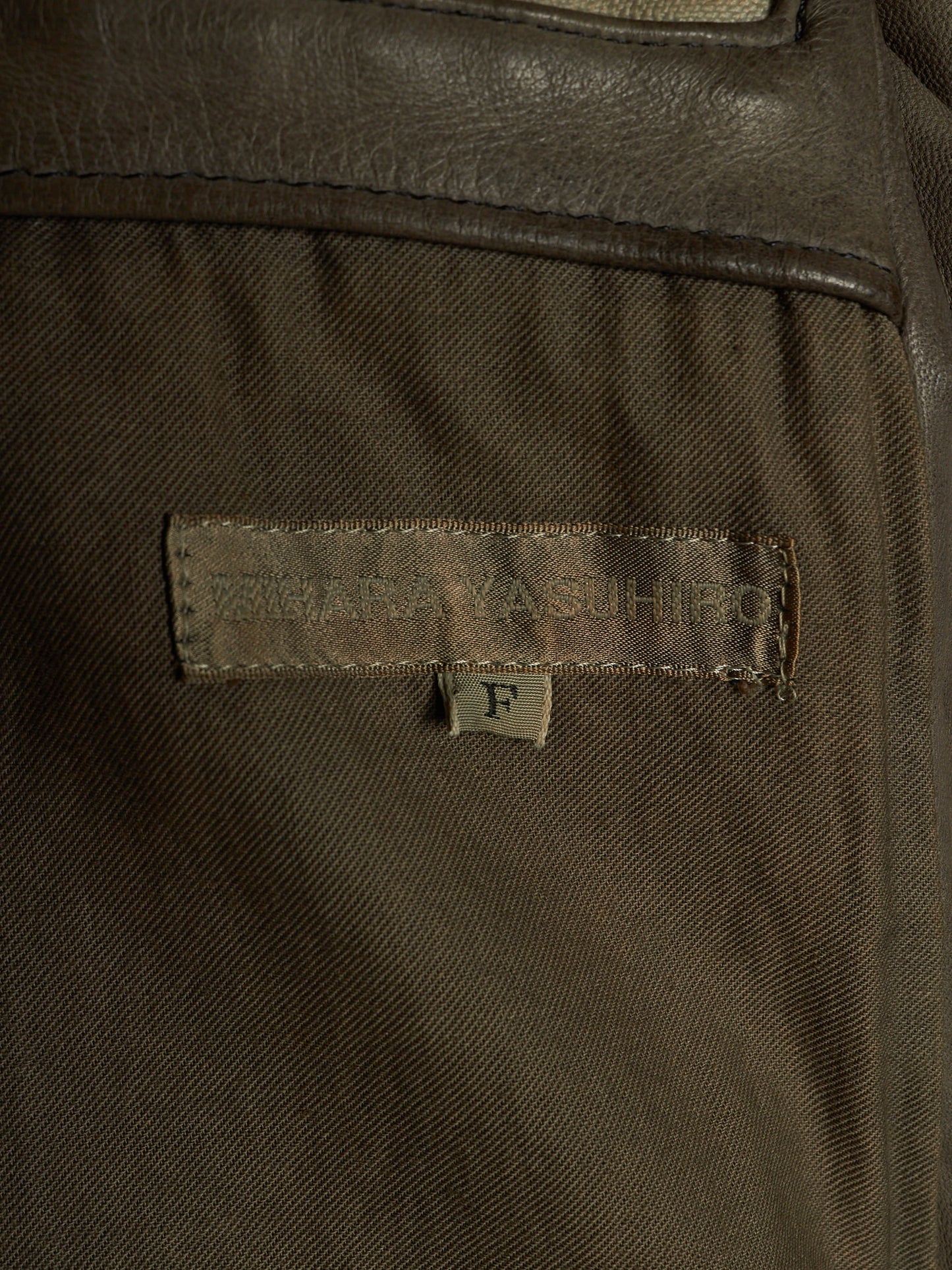 MiharaYasuhiro AW02 Garment-dyed Asymmetrical Zip Sheepskin Leather Rider Jacket