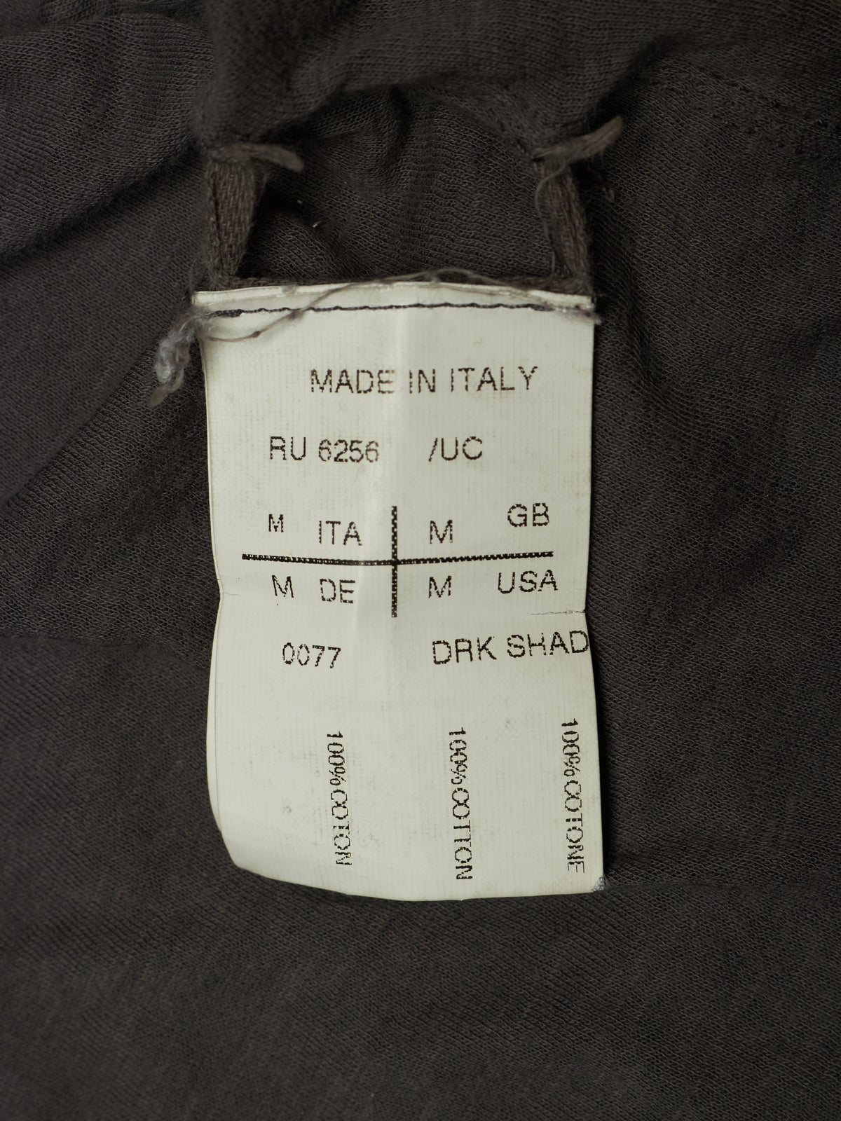 Rick Owens AW10 "GLEAM" DRK SHADOW Double Layered Twisted T-shirt