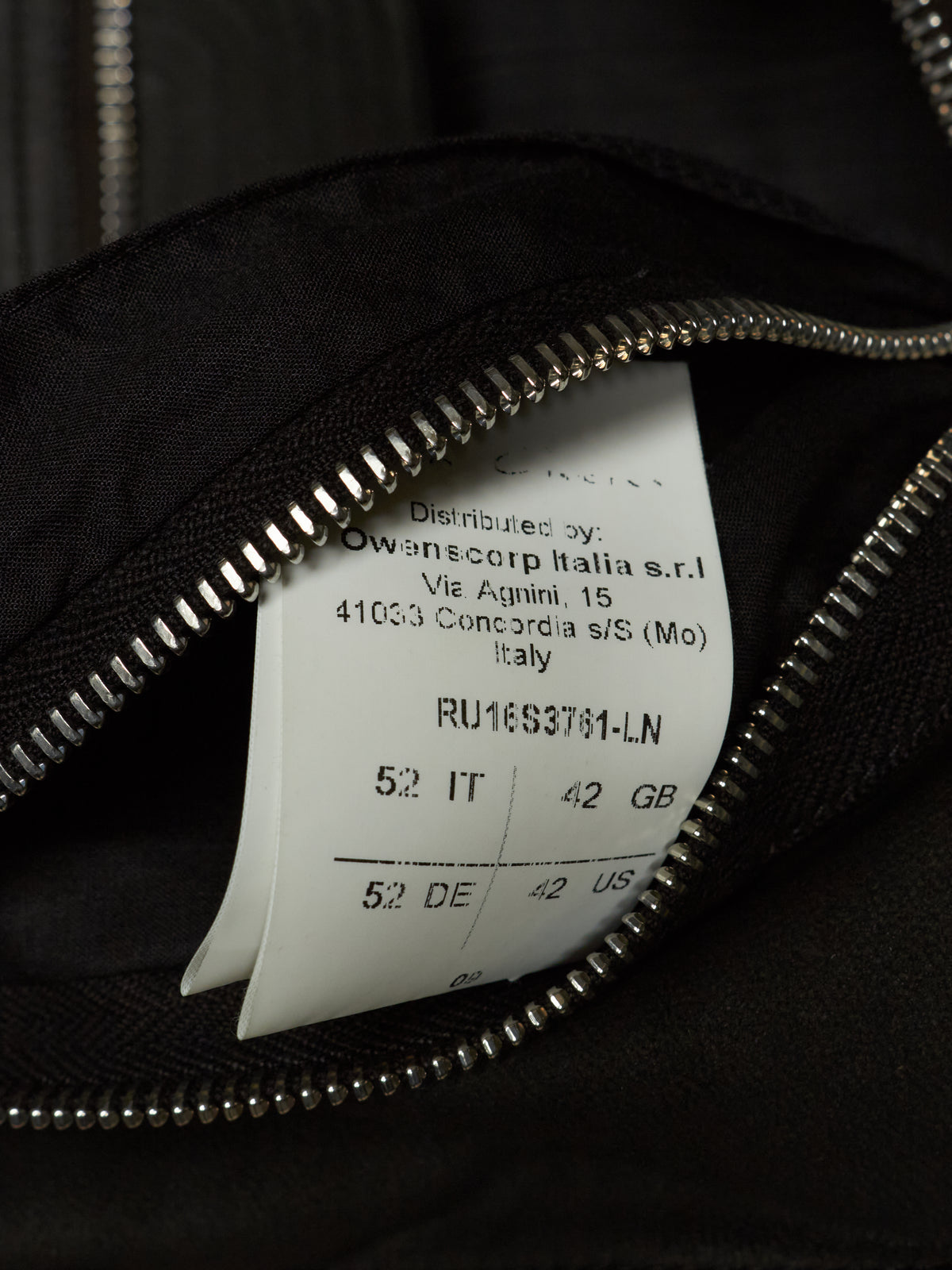 Rick Owens SS16 "CYCLOPS" BLACK Lamb Nubuck Leather Intarsia Rider Jacket
