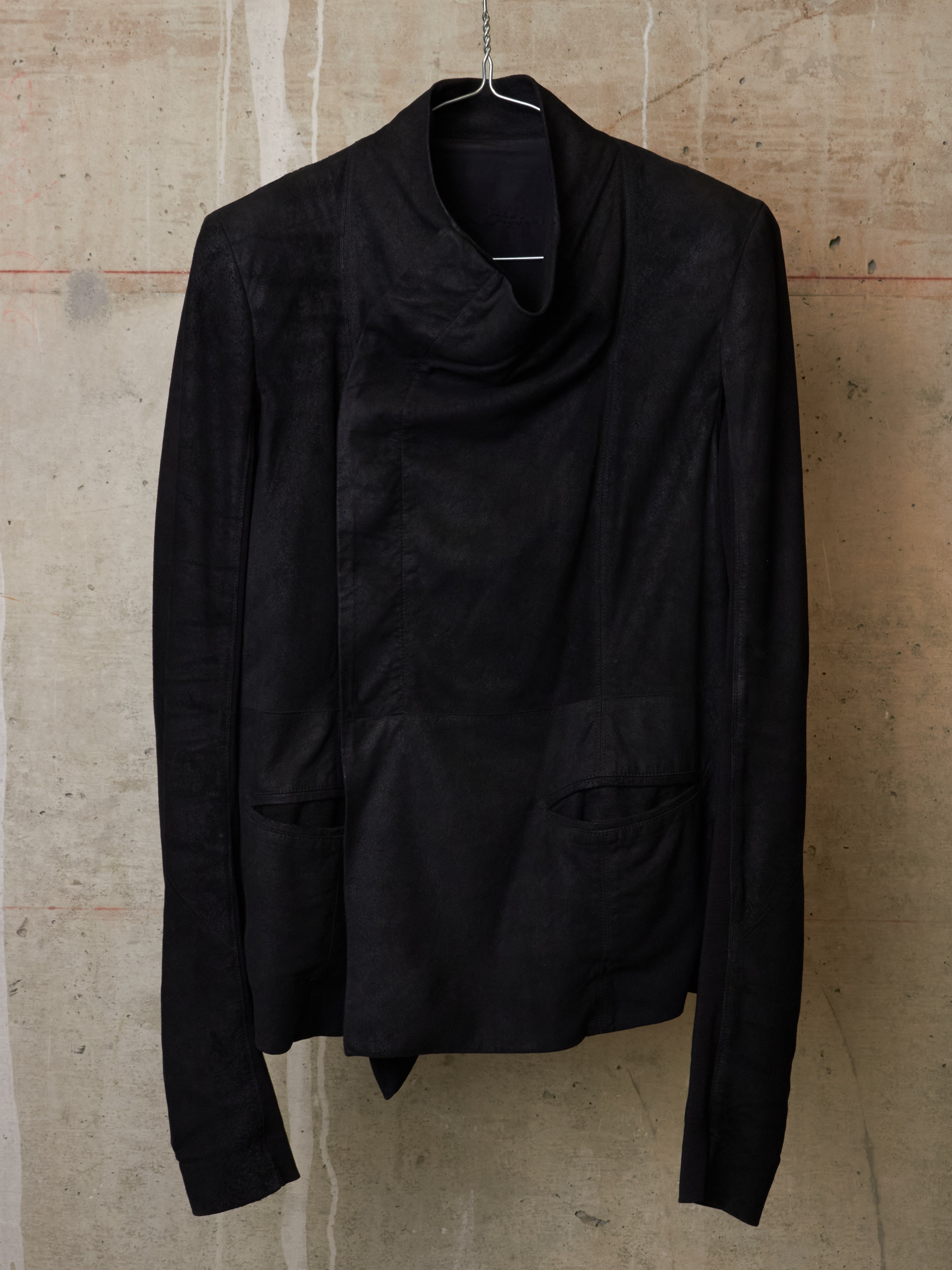 Rick Owens SS14 Blistered Lamb Leather Drape Blazer | DRIEW