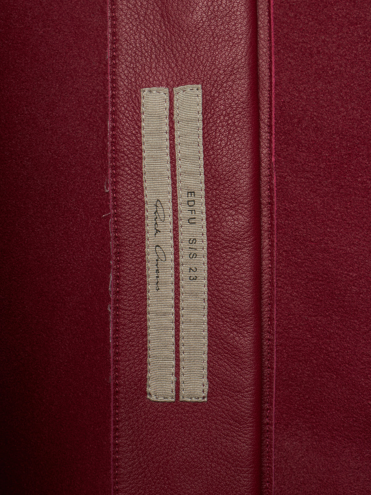 Rick Owens SS23 "EDFU" FUCHSIA Hooded Oversized Pebbled Cow Leather Raincoat