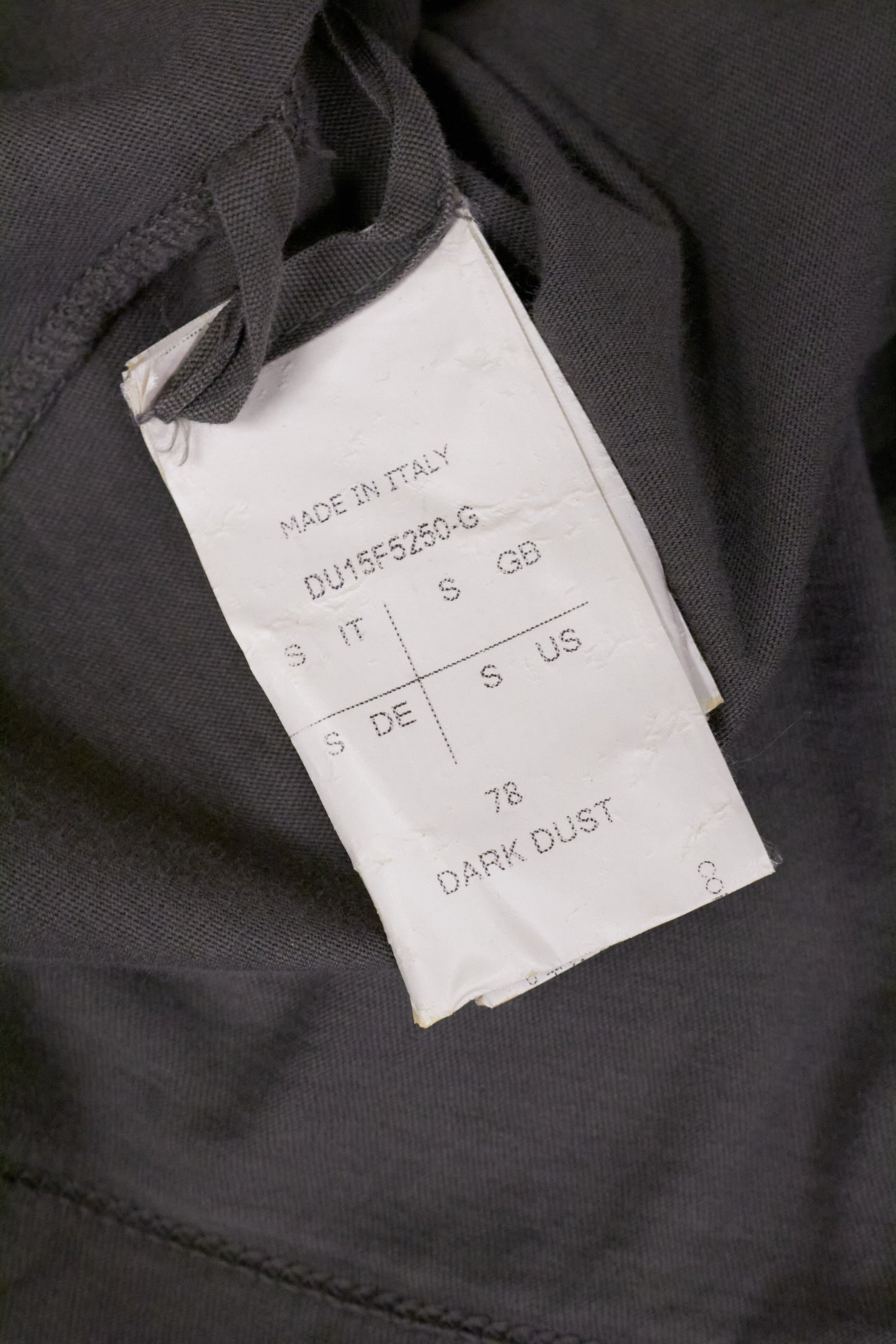 Rick Owens AW15 DRKSHDW "SPHINX" DARK DUST Longline Level T-Shirt