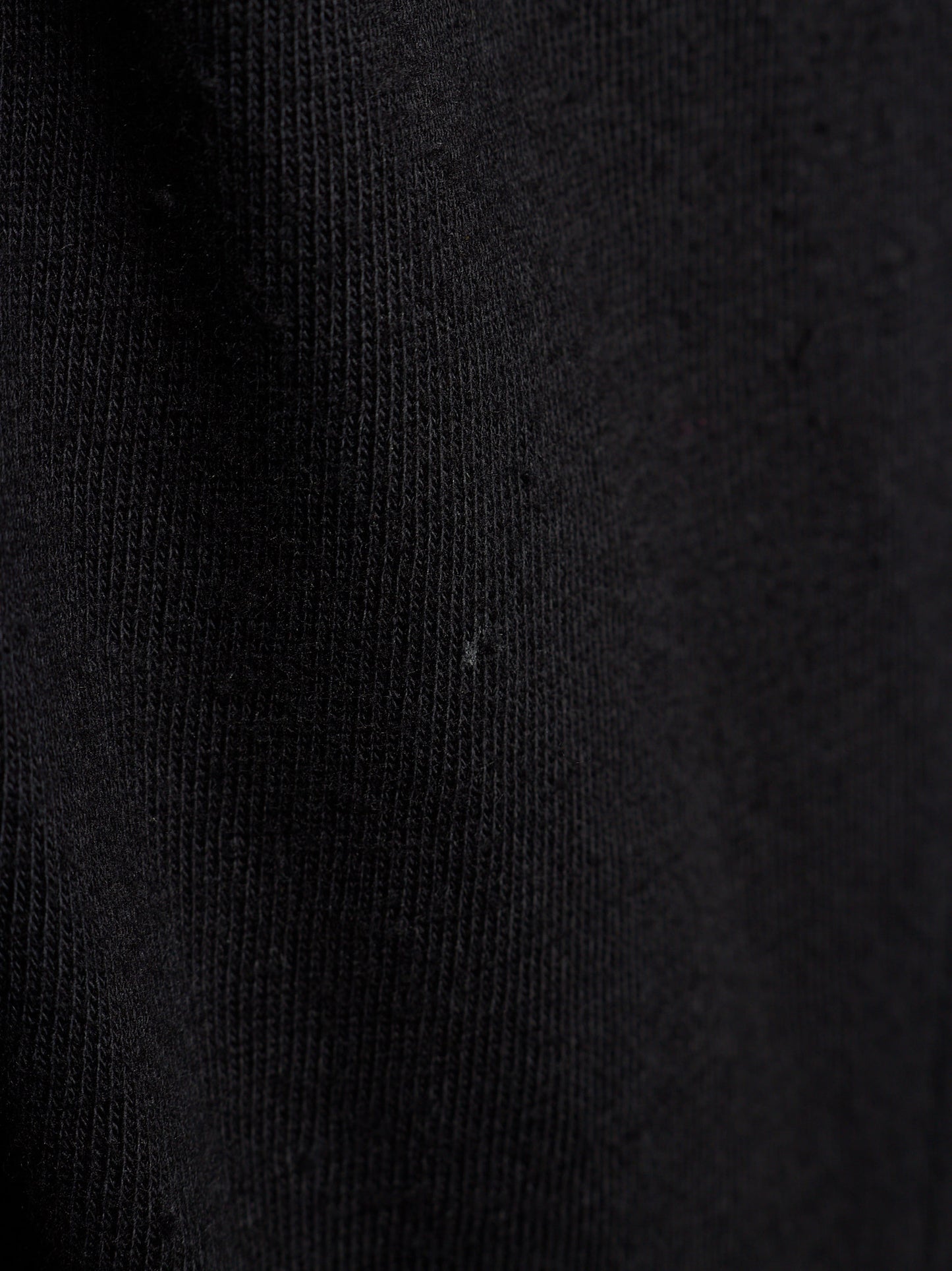 Close-up of a black ribbed knit fabric texture.