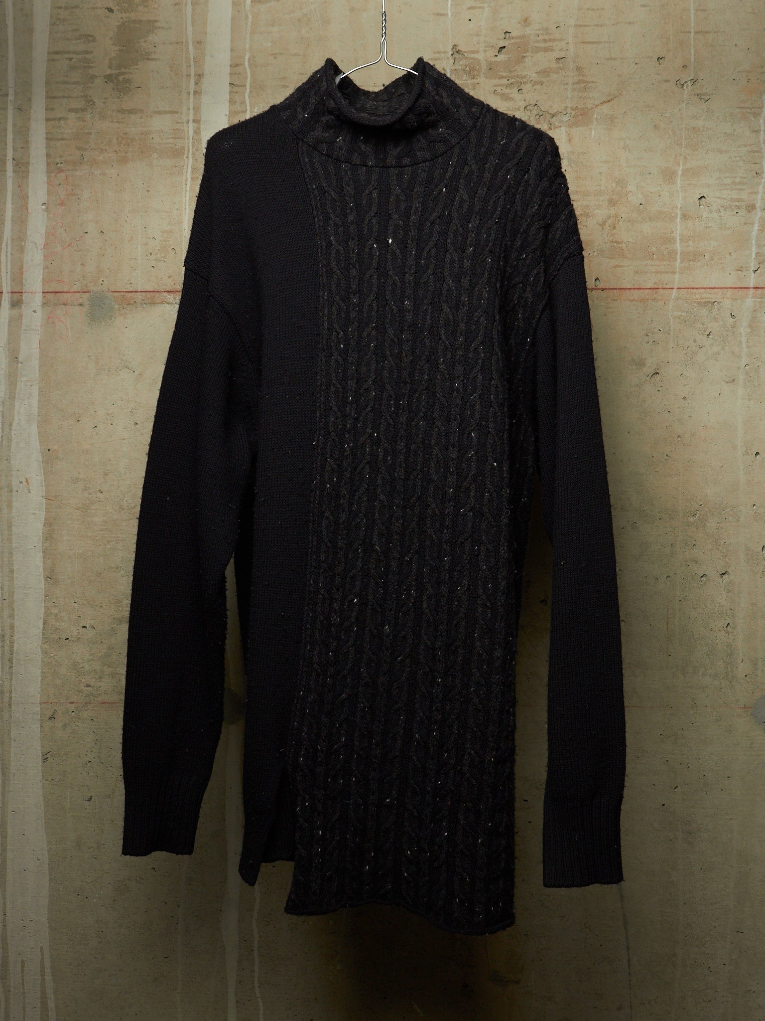 Yohji Yamamoto Cable Knit Mock Neck Jumper | DRIEW