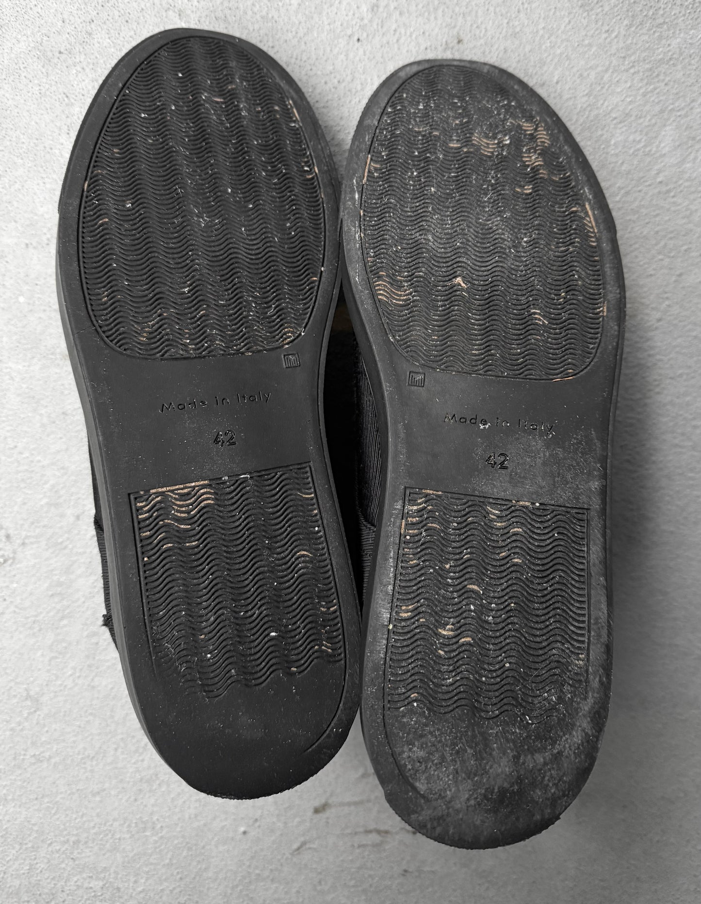 Ann Demeulemeester Black Ribbed Textile Sneakers