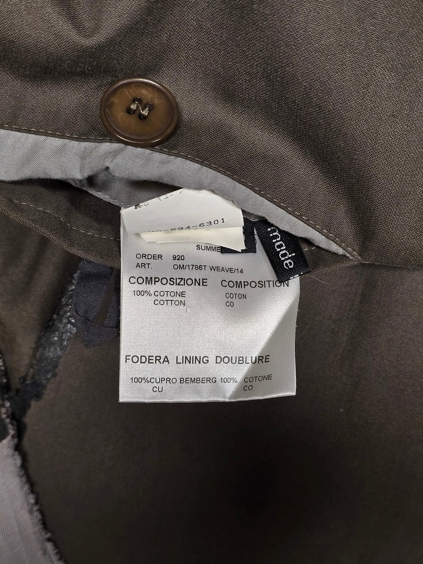 Carol Christian Poell SS03 'OM/1786T WEAVE/14' Dark Khaki Caban Coat