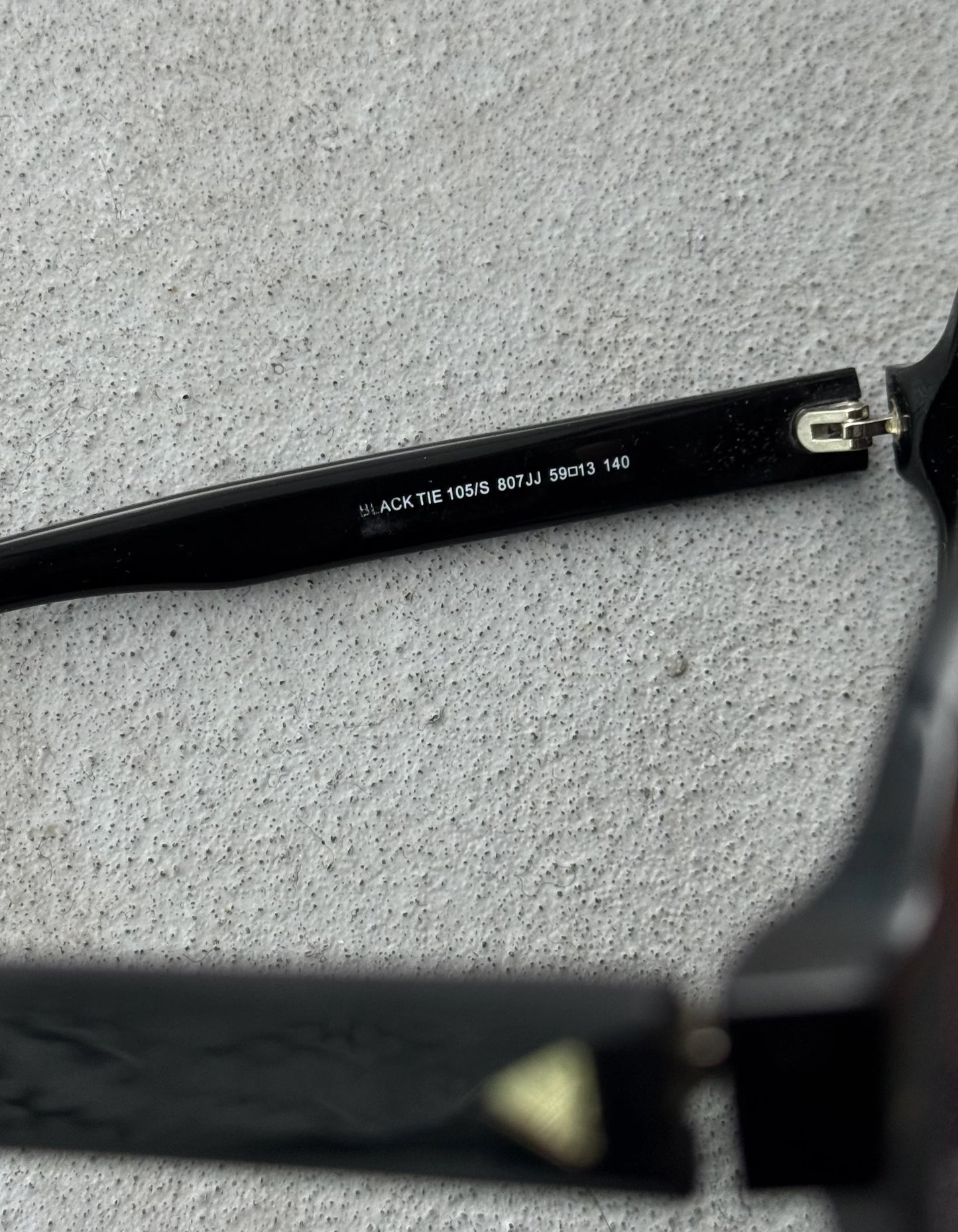DIOR HOMME Early 00s by Kris Van Assche Black ‘Black Tie 105/S’ Purple Tinted Sunglasses detail | DRIEW GARMENTS