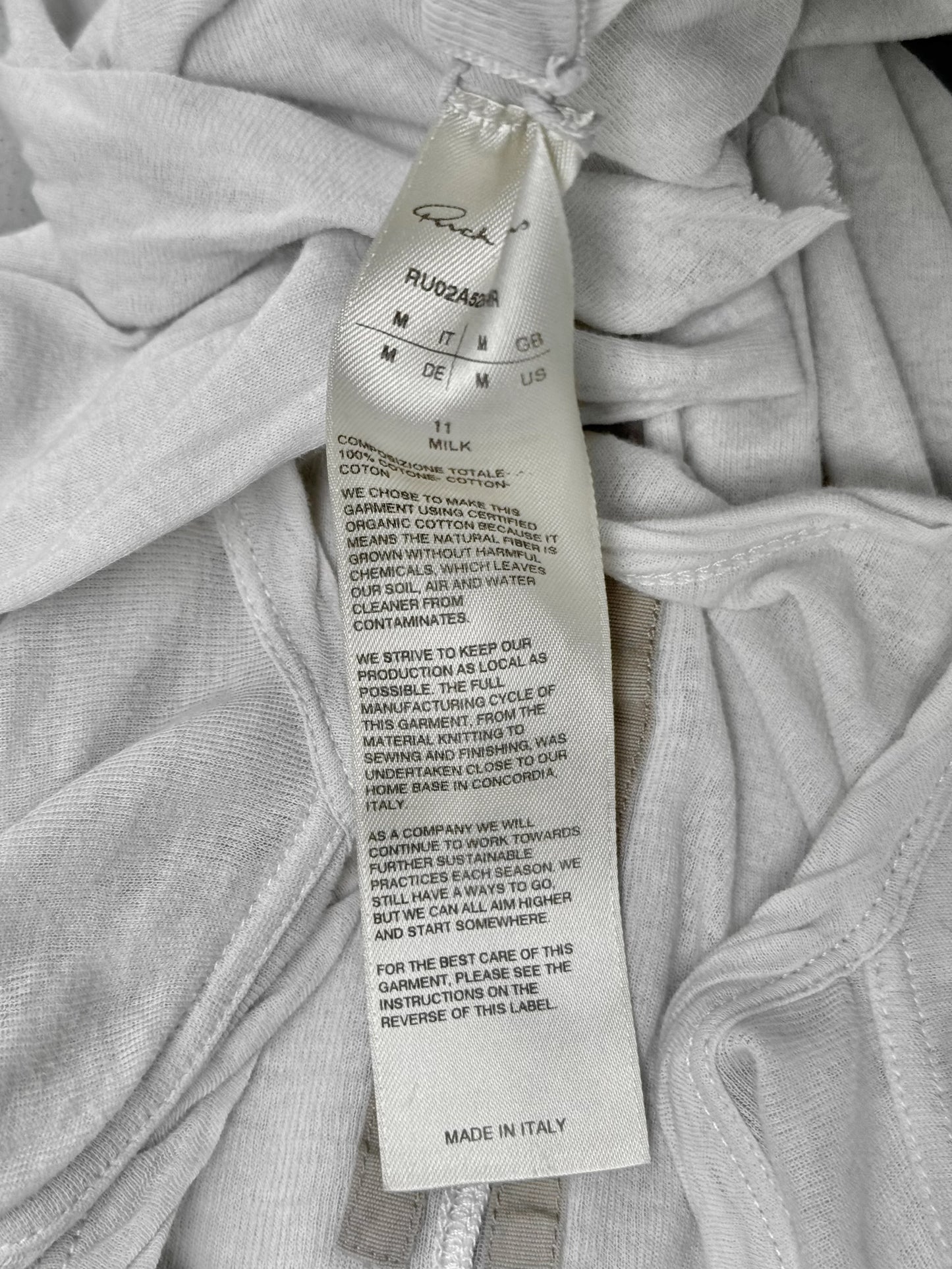 Rick Owens AW21 "GETHSEMANE" MILK Sheer Long-sleeves