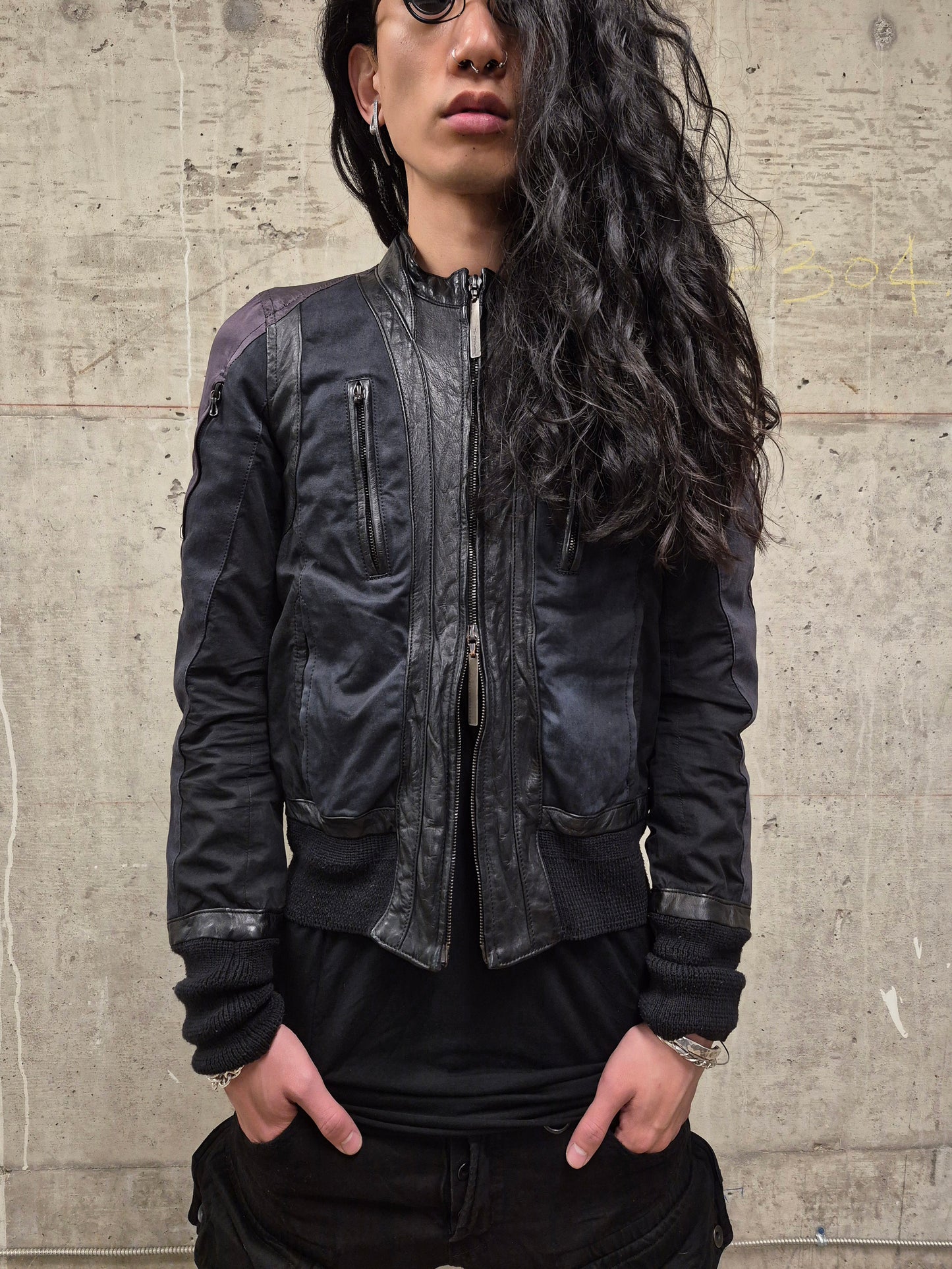 The Viridi-Anne 00s Hybrid Multi-Panel Cattle Leather Bomber Jacket