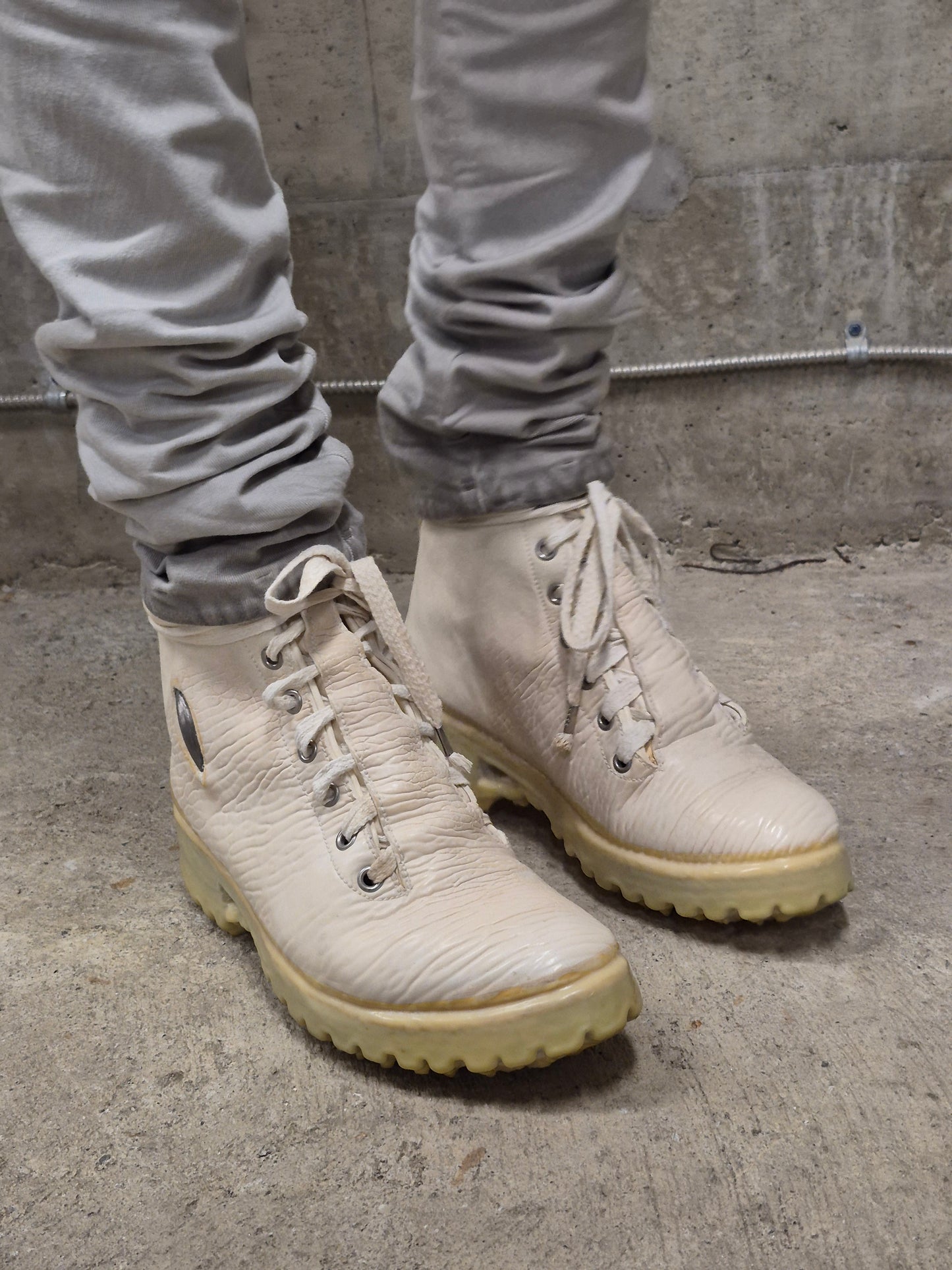Carol Christian Poell 'AM/2684 CUBS-PTC/01' Object Dyed One-Piece Prosthetic Ankle Rubber Drip Work Boot
