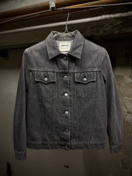 Helmut Lang Early 00s Washed Grey Denim Trucker Jacket