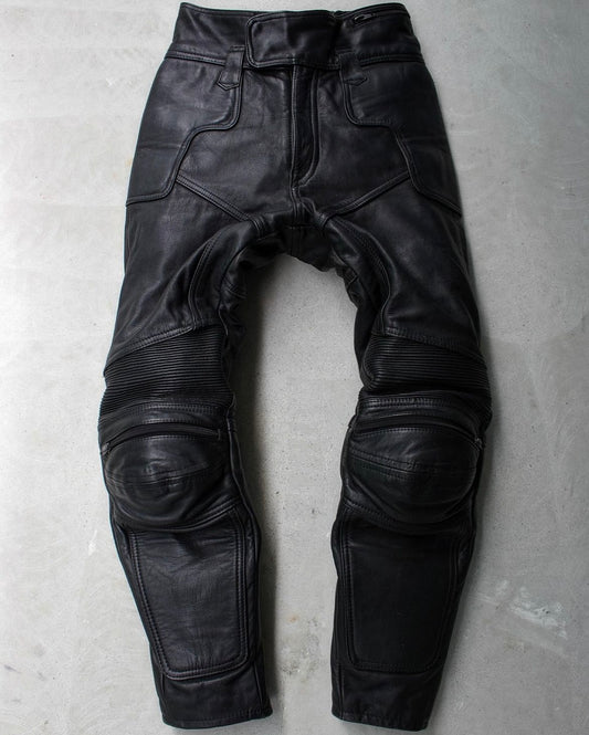 Kadoya Early 00s Padded Cowhide Leather Motorcycle Pants