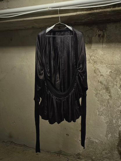 Rick Owens SS24 "LIDO" Silk Bubble Batwing Flight Bomber Jacket