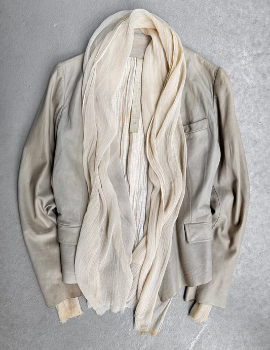 Isaac Sellam: “Experience” Lambskin Leather Silk Layered Jacket