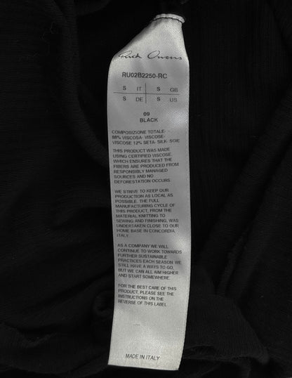 Rick Owens AW22 “STROBE” Black Sheer Ribbed Long-sleeves