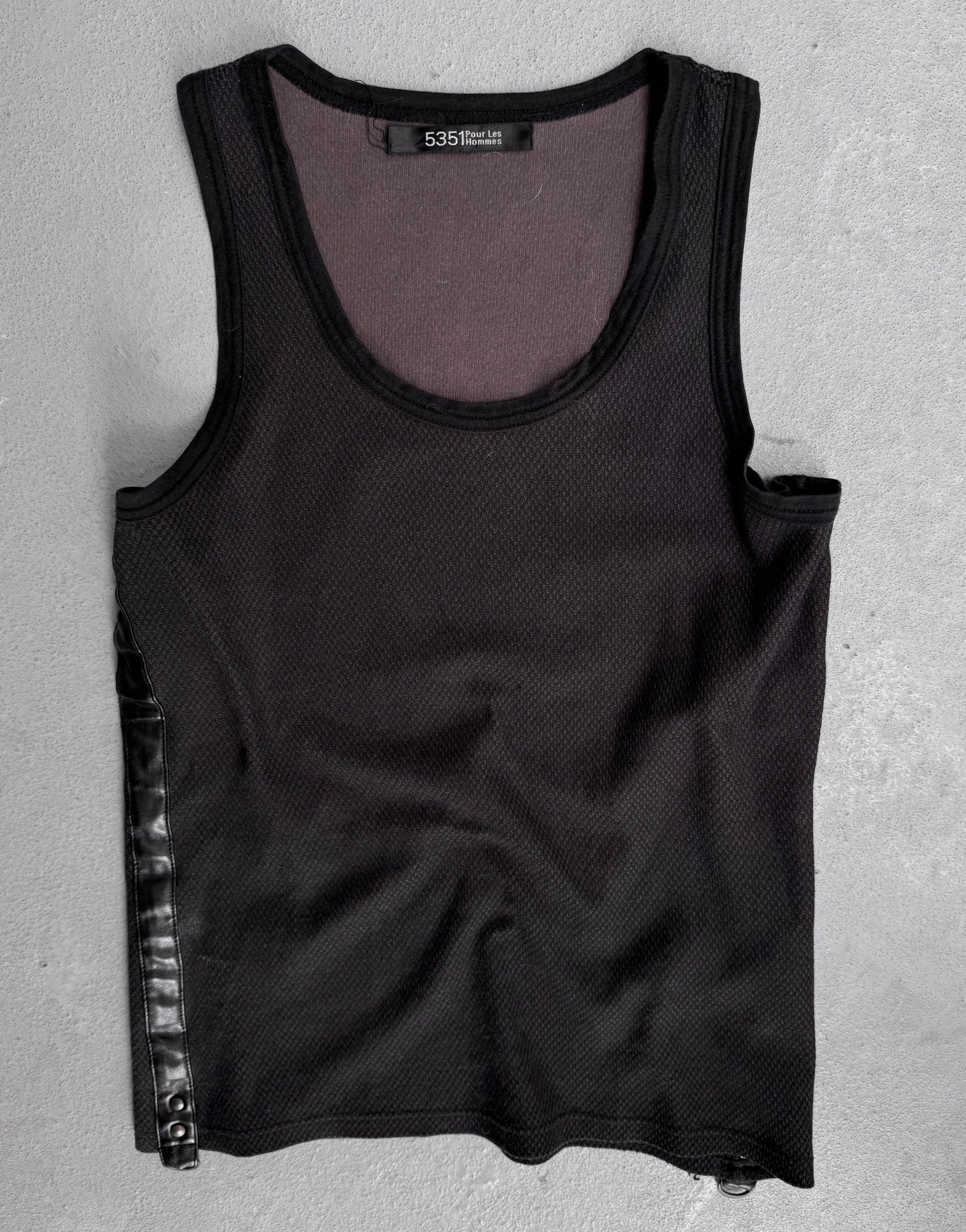 5351 Pour Les Hommes Faux Leather Side-seam Tank Top