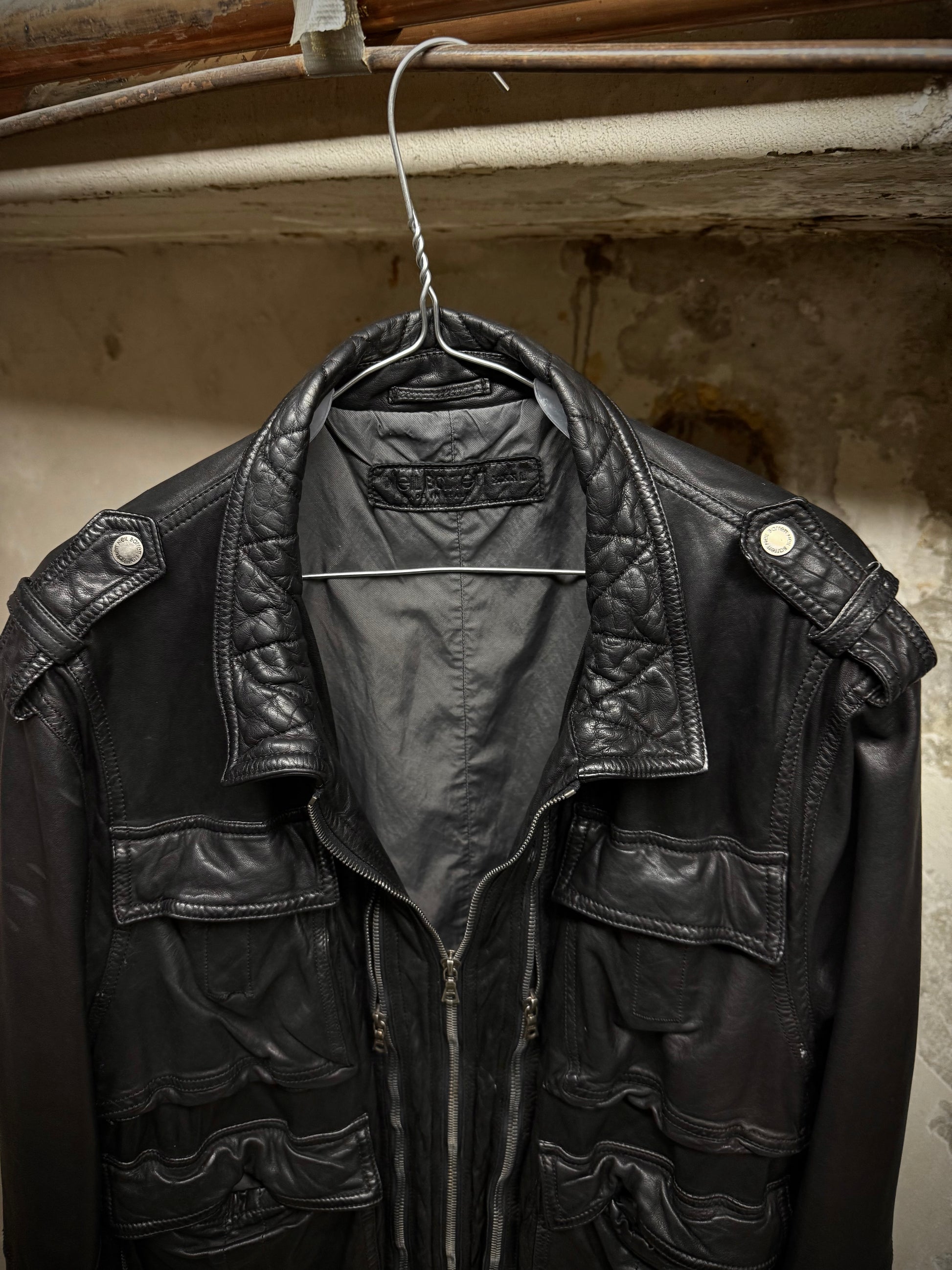 Neil Barrett Early 00s Multi Zip Goat Leather Field Jacket detail | DRIEW GARMENTS