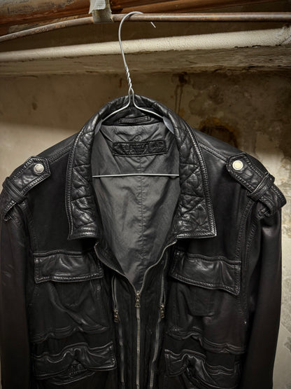 Neil Barrett Early 00s Multi Zip Goat Leather Field Jacket detail | DRIEW GARMENTS