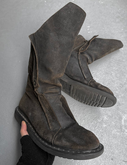 Rick Owens SS12 "NASKA" Laceless Brown Suede Hiking Boots