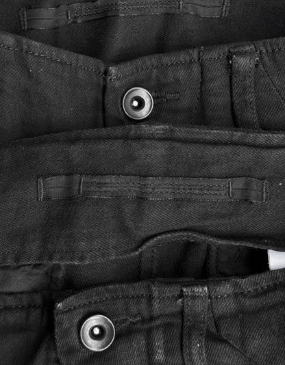 Julius_7 SS15 “prism;” Waxed Jumbo Velcro Gas-Mask Cargos Denim