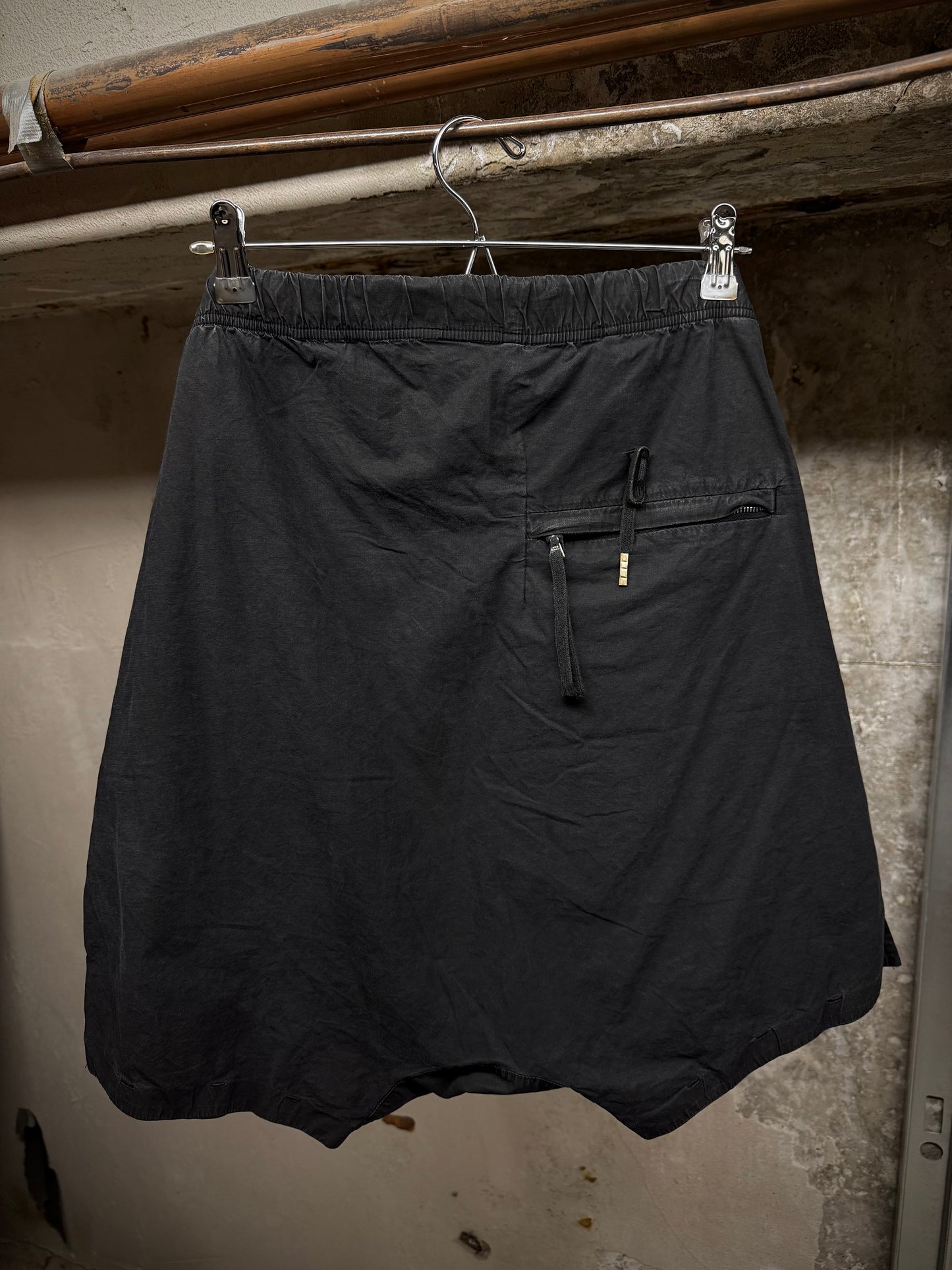 Boris Bidjan Saberi SS18 'P7 F1502M' Black Resin Dyed Drop-crotch Shorts