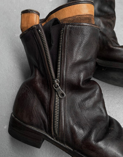 MiharaYasuhiro AW09 Brown Layered Leather Engineer Boots