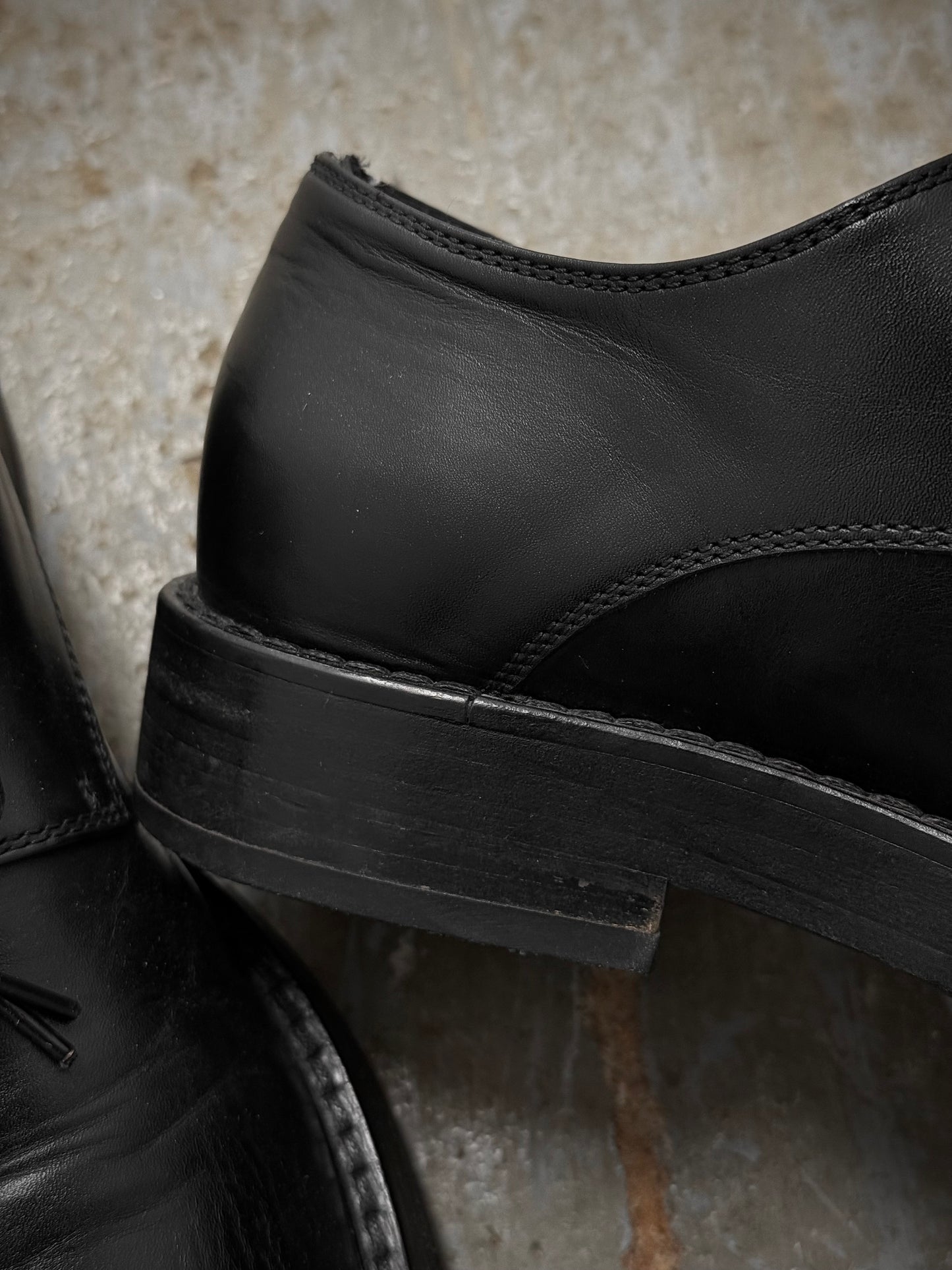 Ann Demeulemeester AW21 'Olivier' Cow Leather Derbies detail | DRIEW GARMENTS