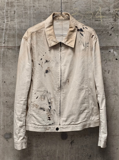 Individual Sentiments SS24 Hand Painted Slub Cotton Front Zip Blouson