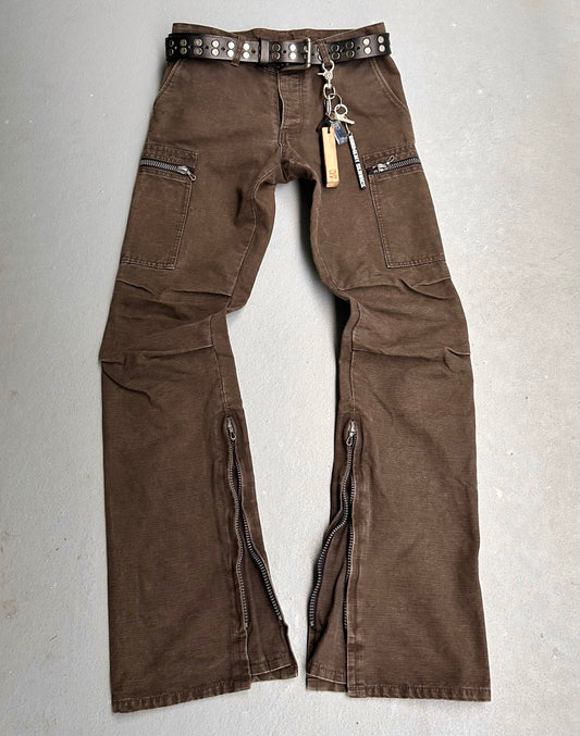 ATTACHMENT by Kazuyuki Kumagai Early 00s Articulated Knee Flare Bootcut Cargos