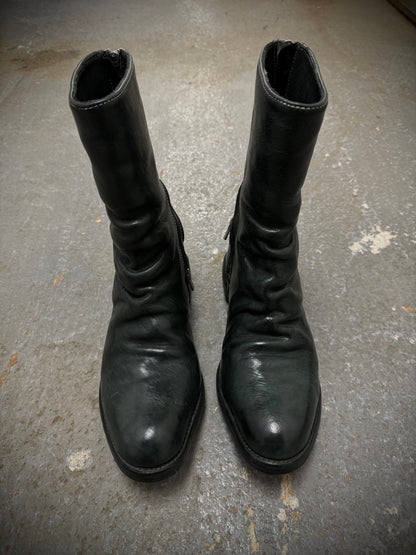 Carol Christian Poell 'AM/2757SP-IN CORSS-PTC/12' Object Dyed Goodyear Prosthetic Spur Biter Crimp Fr detail | DRIEW GARMENTS