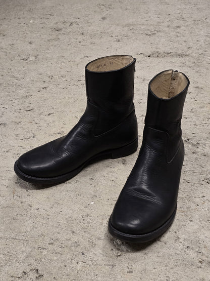 wjk by Jun Hashimoto 00s Black Bison Leather Back Zip Boots
