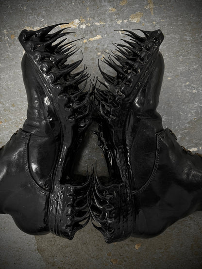 Carol Christian Poell ‘AM/2759SP-IN CORSS-PTC/010B’ Horse Leather Prosthetic Buckle Drip Boots