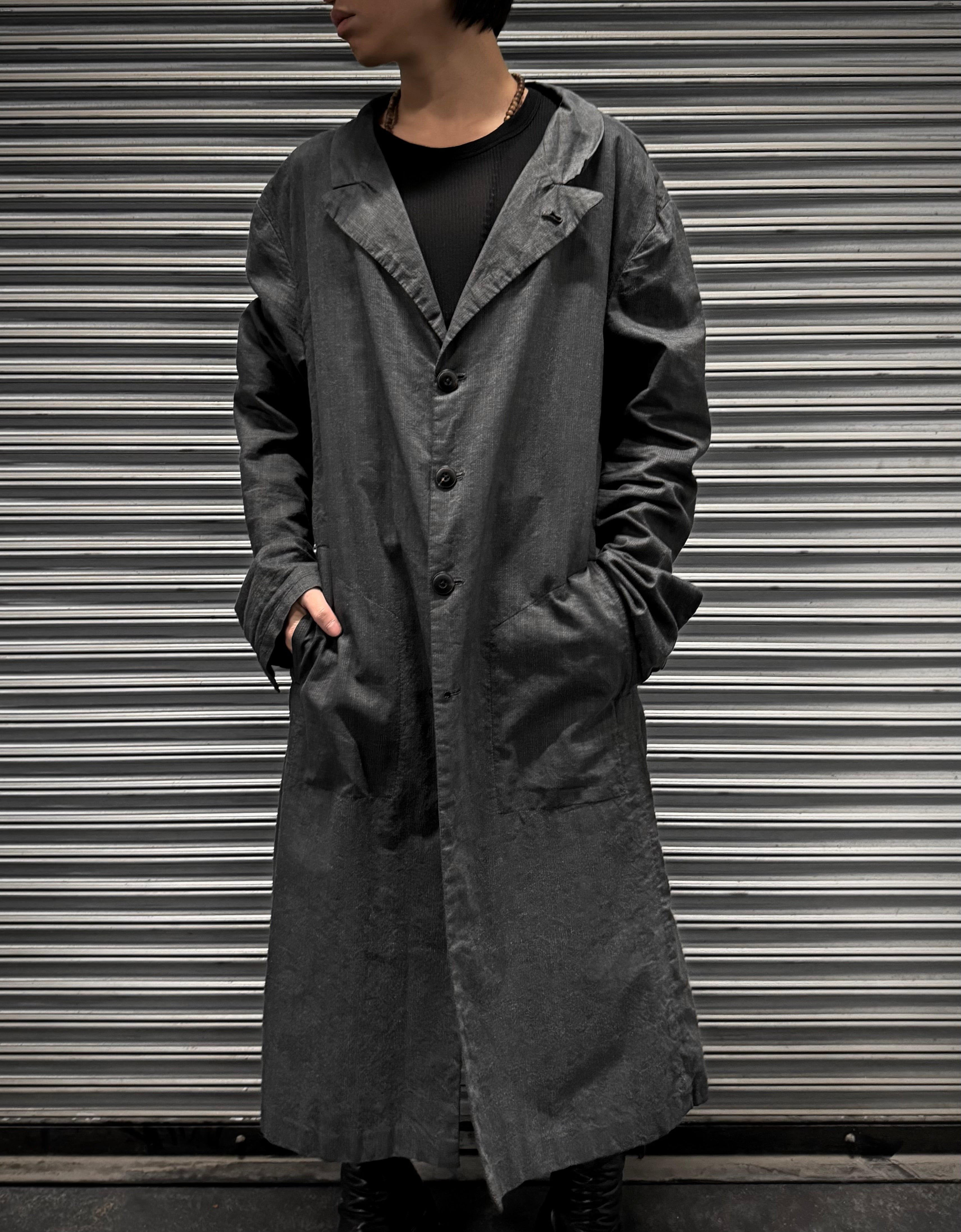 GEOFFREY B. SMALL／GRC01 Long Coat (black Geoffrey B. Small 1/1 Vertical Striped Unlined Long Coat – DRIEW