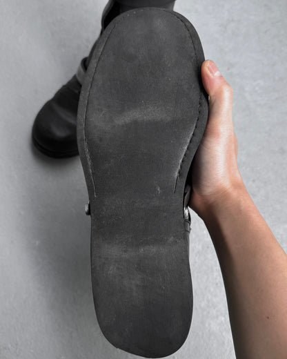Dirk Bikkembergs SS96 Metal Straps Military Leather Boots