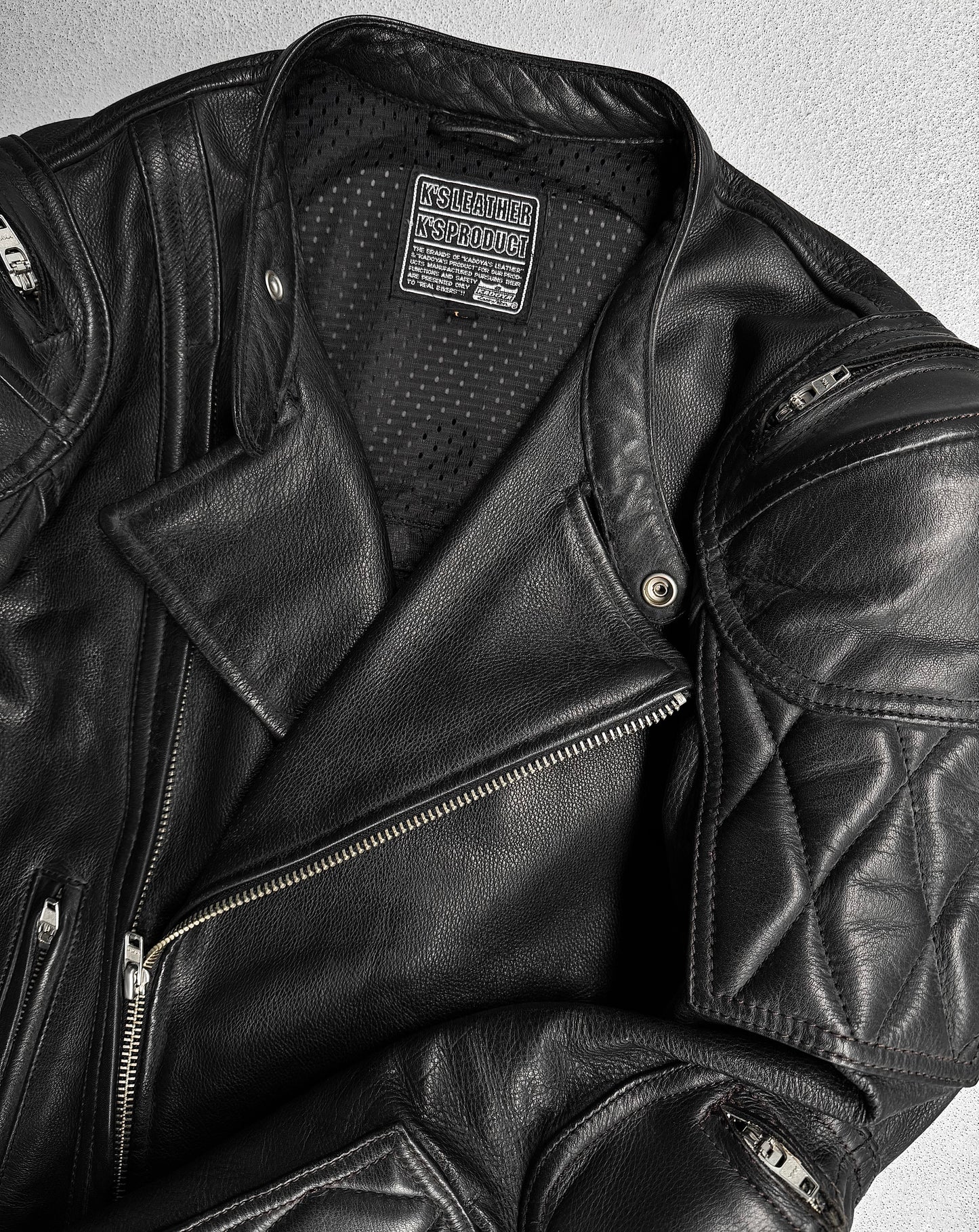 KADOYA K’s Leather Early 00s Leather Padded Motorcycle Jacket