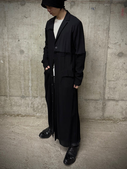 PAL OFFNER Frayed Edge Patchwork Light Coat detail | DRIEW GARMENTS