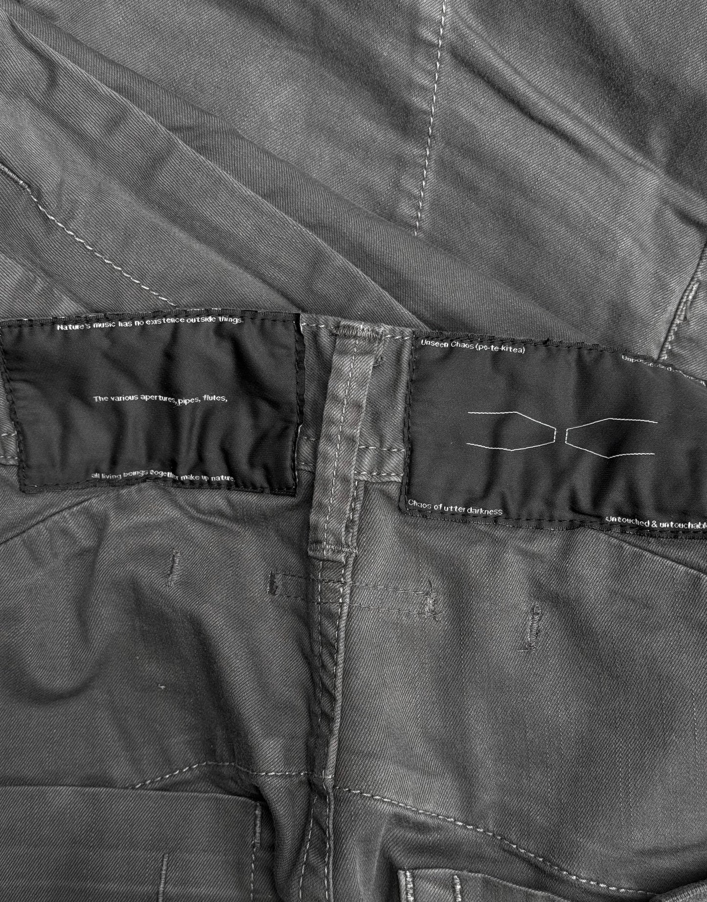Julius_7 SS16 “sefiroth;” Grey Drop-crotch J-Cut Skinny Pants