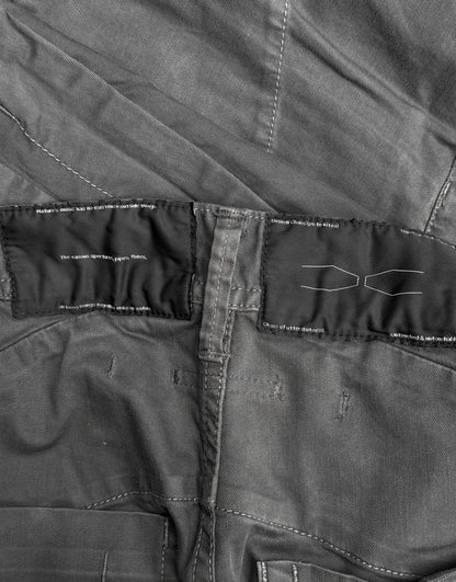 Julius_7 SS16 “sefiroth;” Grey Drop-crotch J-Cut Skinny Pants
