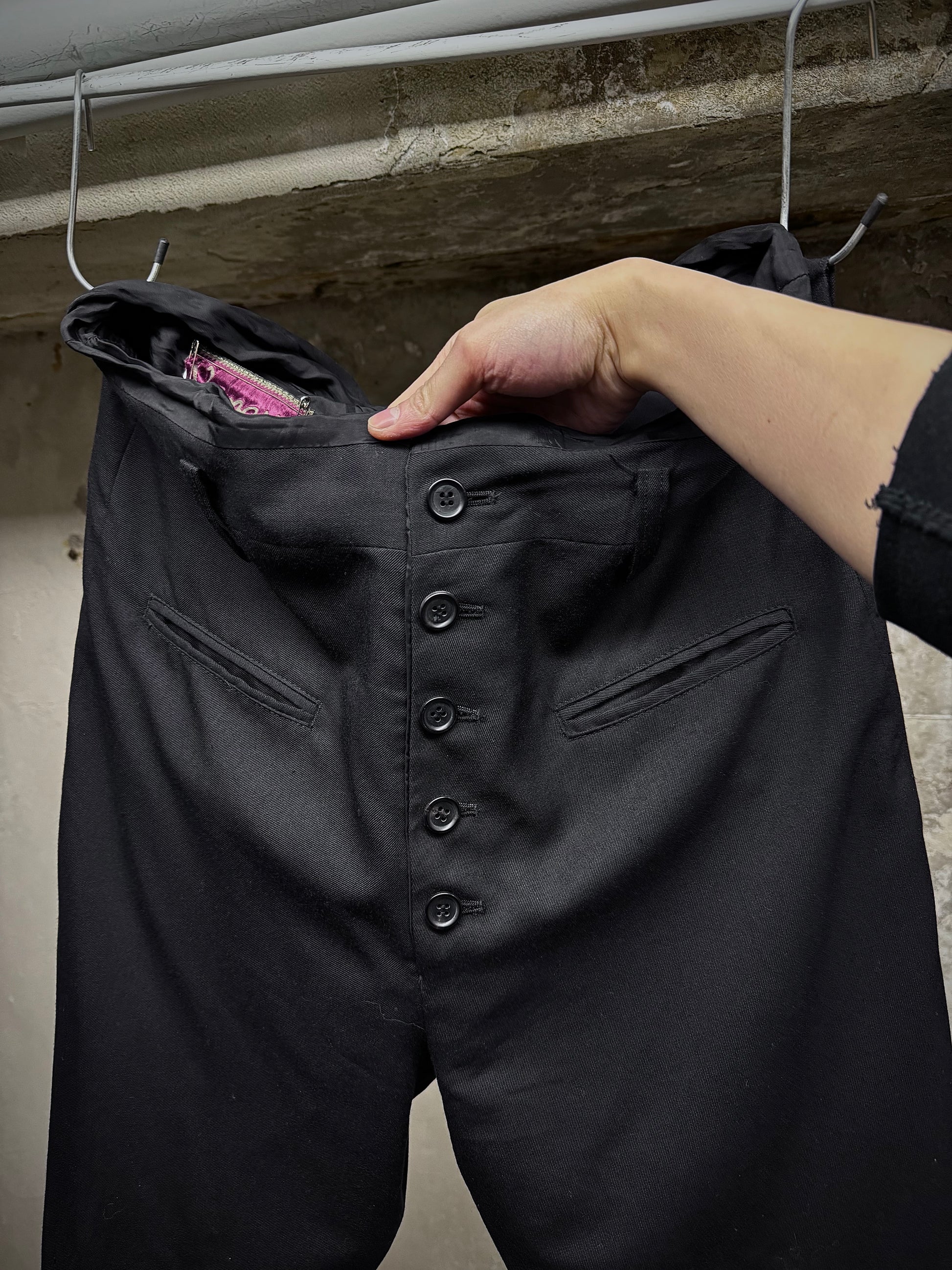 Christopher Nemeth Chistopher Nemeth 2010s Darted Knee Cuff Pants detail | DRIEW GARMENTS