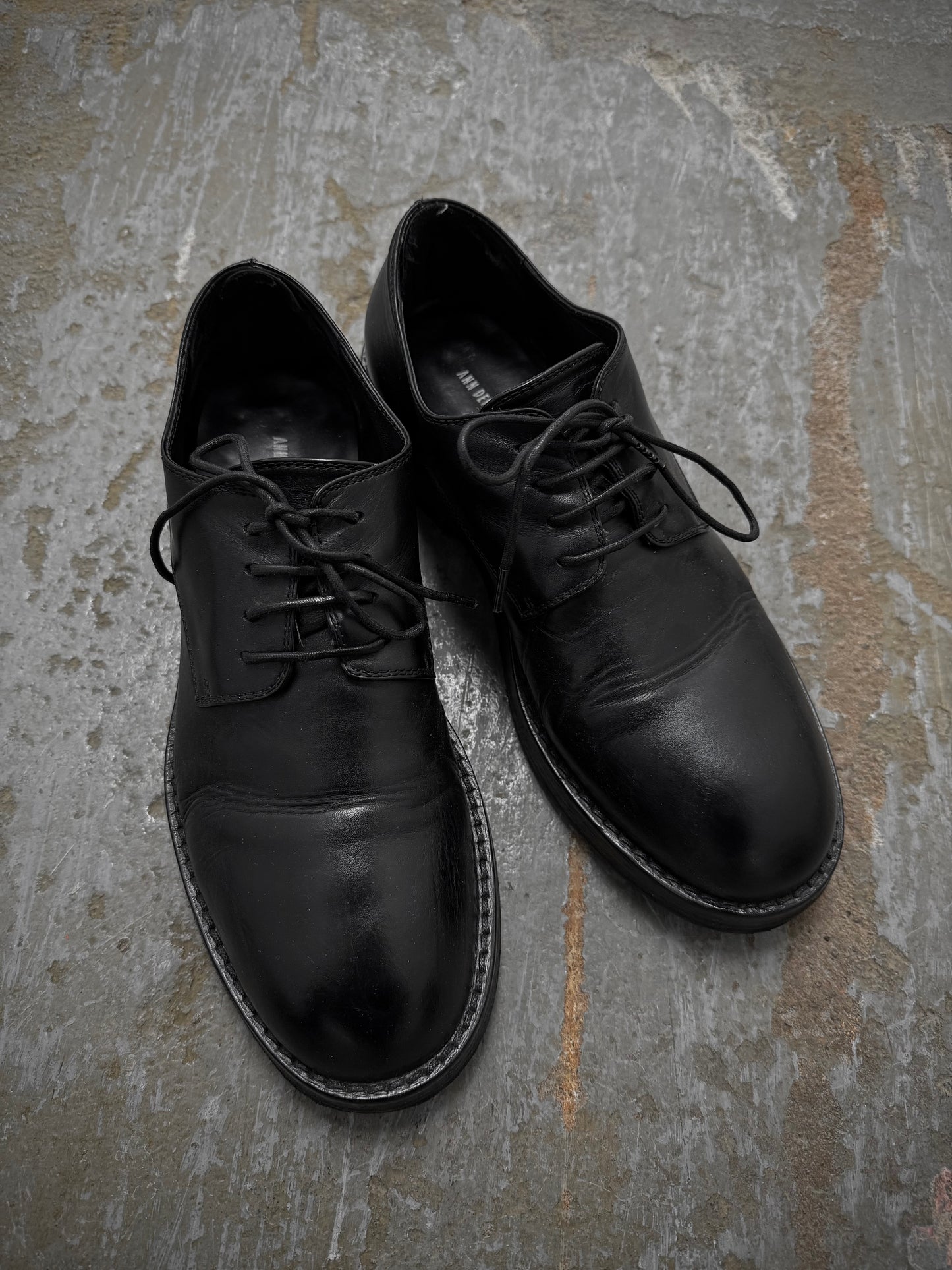 Ann Demeulemeester AW21 'Olivier' Cow Leather Derbies detail | DRIEW GARMENTS
