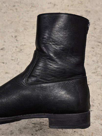 wjk by Jun Hashimoto 00s Black Bison Leather Back Zip Boots
