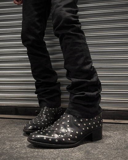 Saint Laurent Paris AW14 Studded Calfskin Leather Wyatt Chelsea Boots