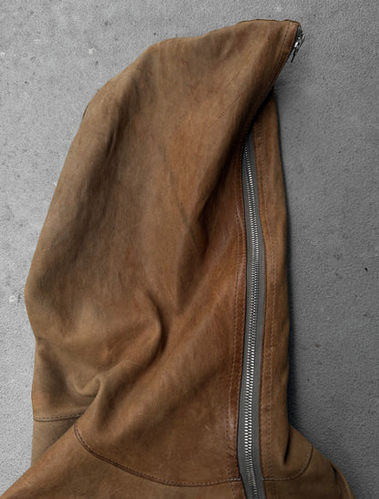 Isamu Katayama “BACKLASH” AW09 Distressed Horse Leather ‘Gimp’ Zip Hooded Jacket