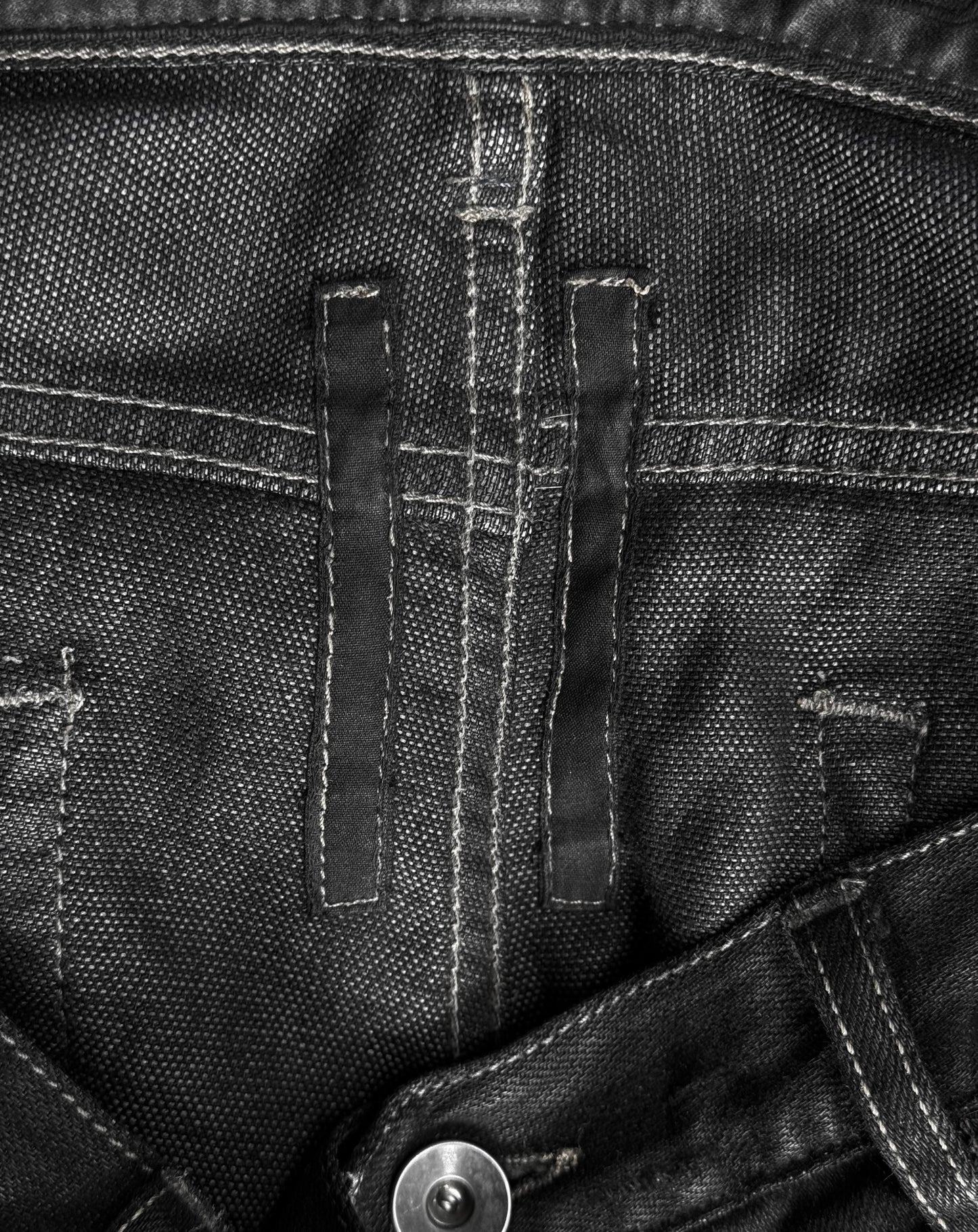 Rick Owens DRKSHDW AW11 “LIMO” Black Light-waxed ‘Detroit Cut’ Skinny Denim