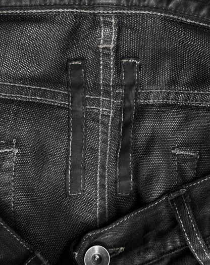 Rick Owens DRKSHDW AW11 “LIMO” Black Light-waxed ‘Detroit Cut’ Skinny Denim