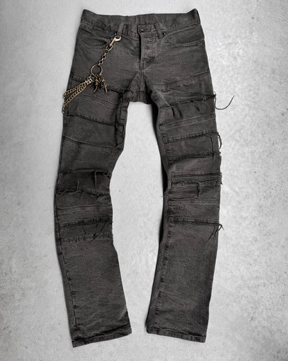SHELLAC Early 00s Distressed Grey Hagi Slim Bootcut Denim
