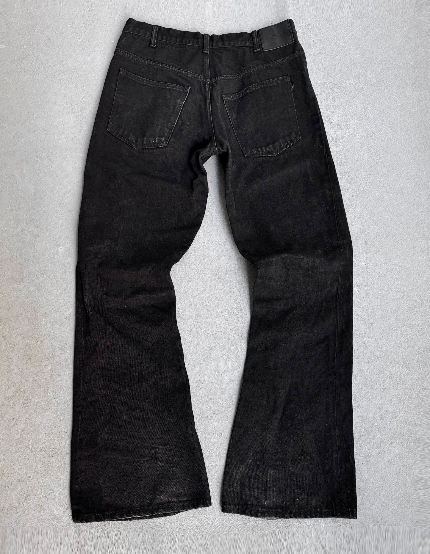 BACKBONE The Basis AW11 Washed Black Flare Denim