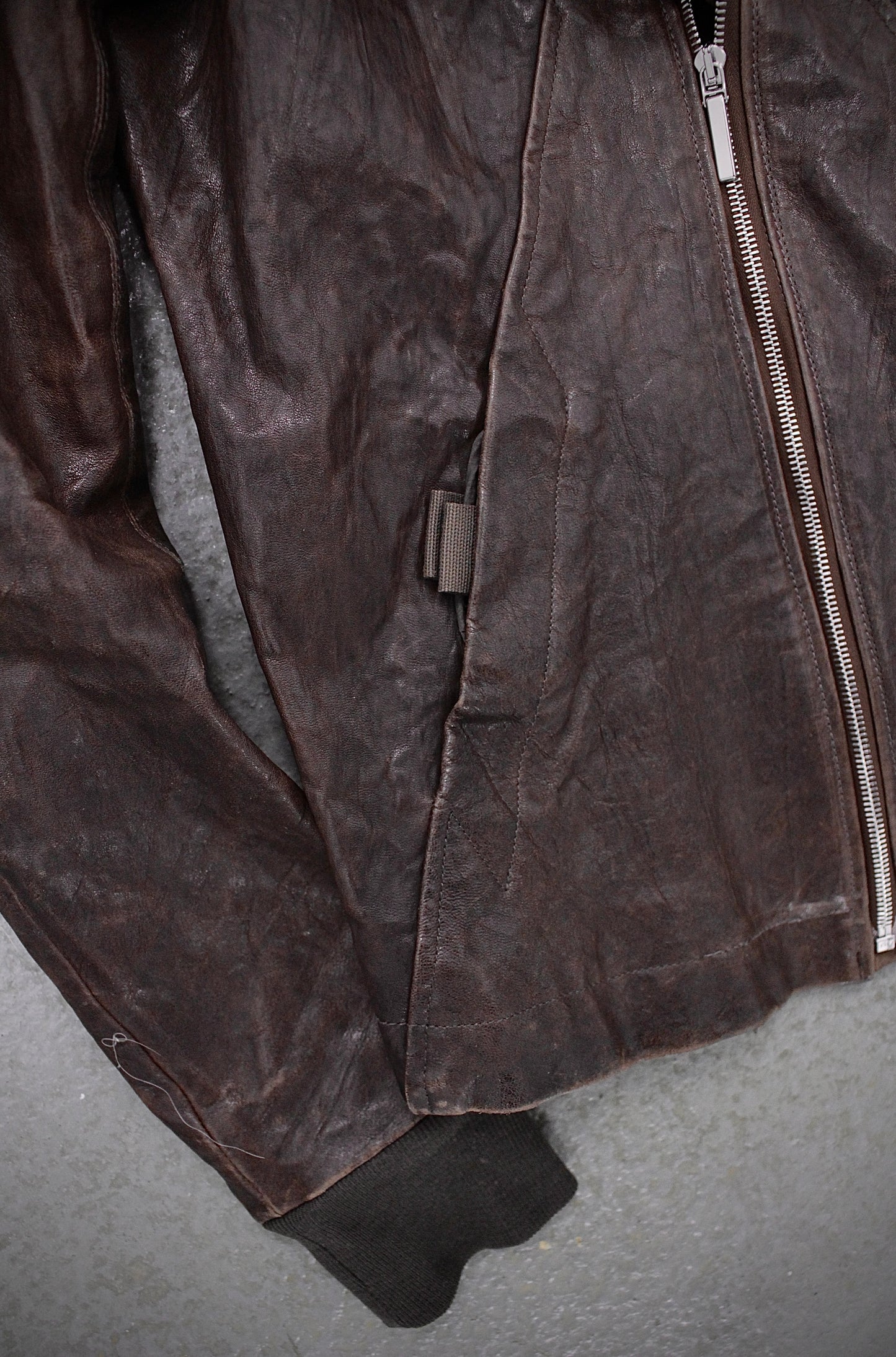 Rick Owens AW09 "CRUST" BITTER Lambskin Leather Velcro Geo Jacket