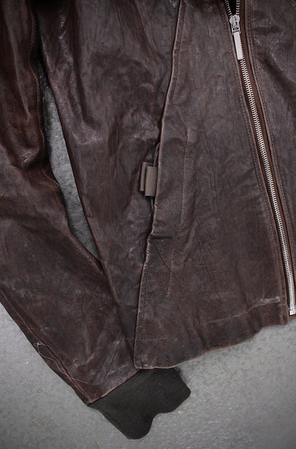 Rick Owens AW09 "CRUST" BITTER Lambskin Leather Velcro Geo Jacket