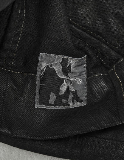 Rick Owens DRKSHDW SS13 "ISLAND" Slave Hybrid Leather Sleeves Waxed Denim Jacket